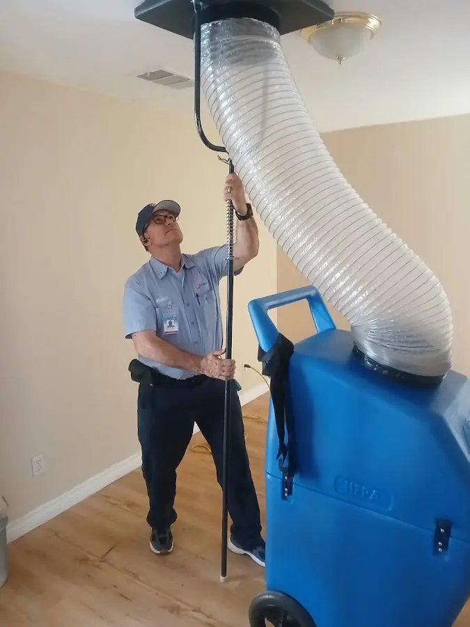 Mini Split Installation technician using HEPA equipment in Piedmont